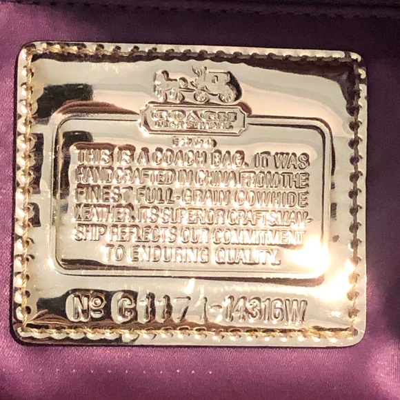 COACH Vintage Large Full Grain Brown Leather Top Handle Shoulder Bag NWOT - Picture 11 of 17